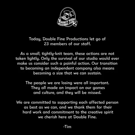 Double fine laid off 23 employees