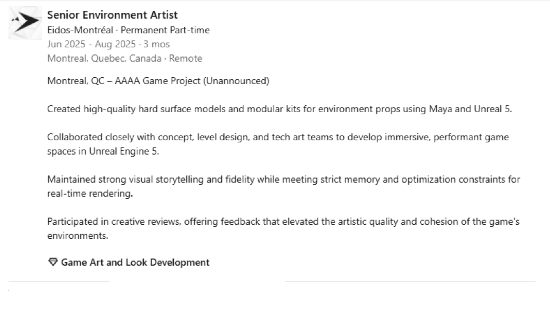 Eidos montreal is developing a aaaa game on unreal engine 5