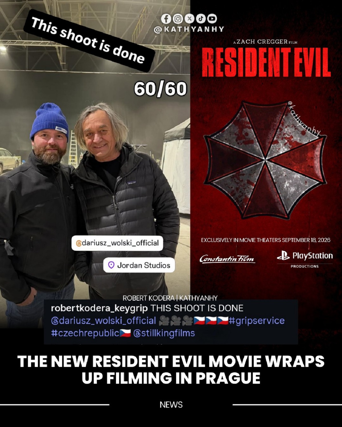 Filming has wrapped on the new resident evil movie directed by the creator of guns premiere on september 18th