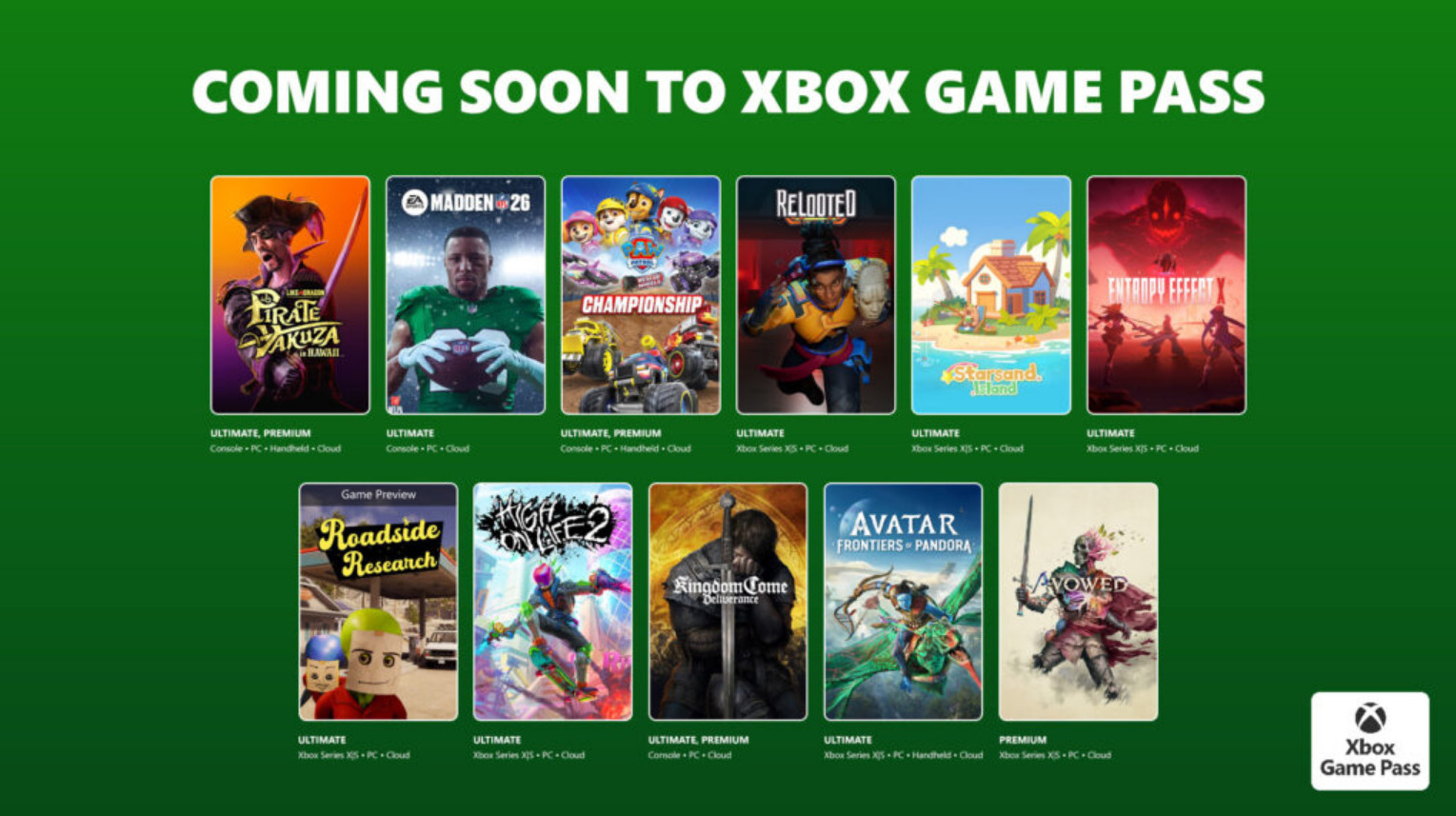 Kingdom come deliverance and high on life 2 will be added to xbox game pass by the end of february