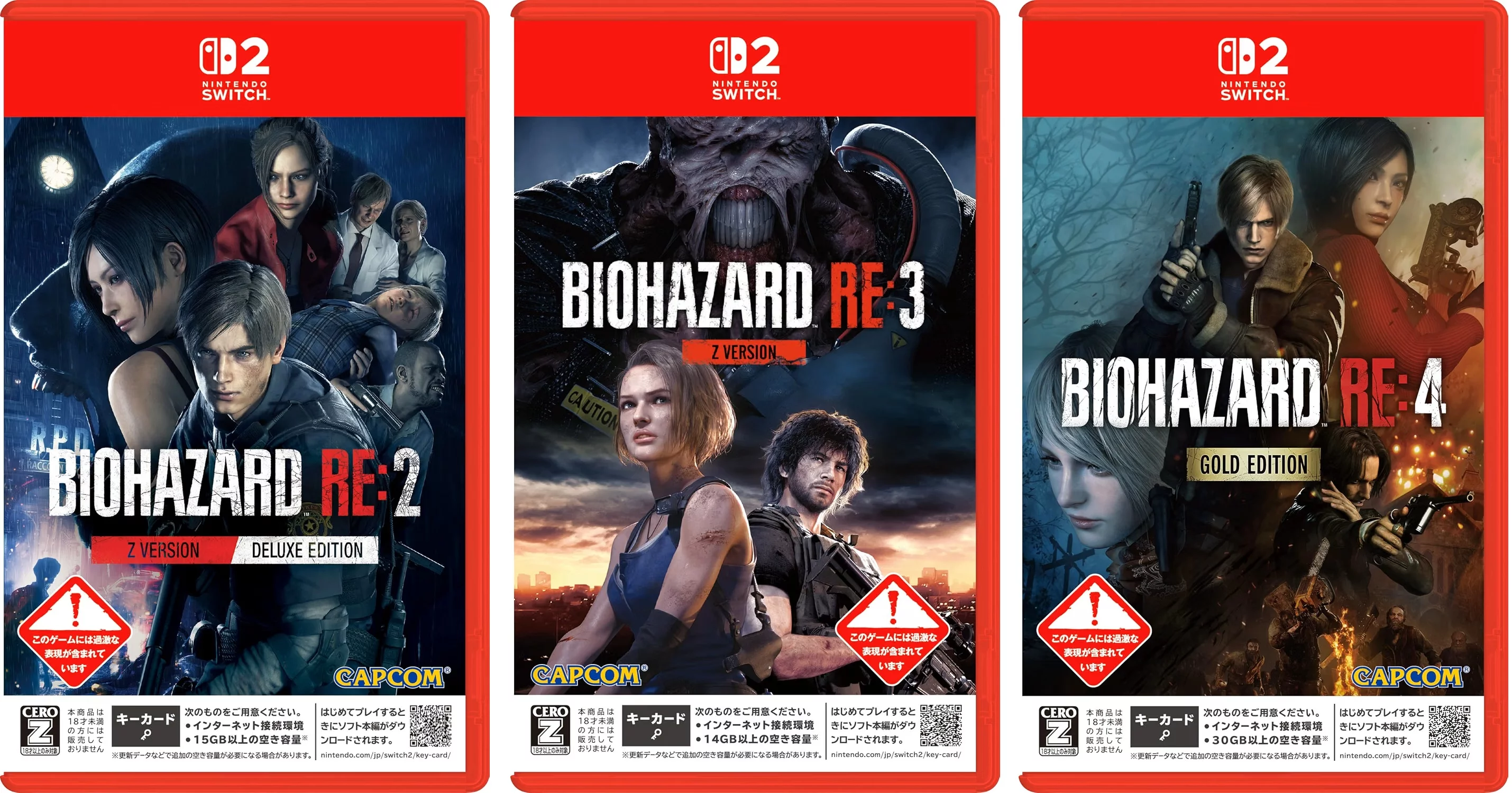 Look great first gameplay of resident evil 2 resident evil 3 and resident evil 4 remakes on nintendo switch 2 has appeared