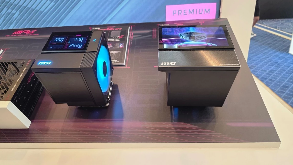 Msi has unveiled its new mpg corefrozr ap15 and ap17 coolers with displays