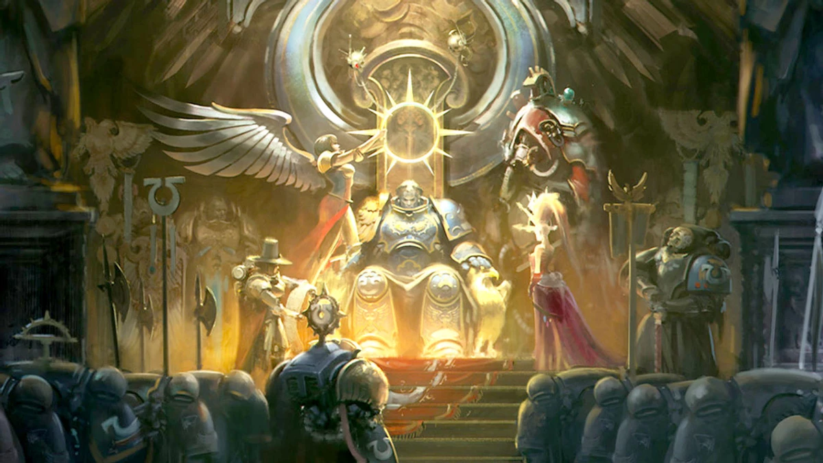 Papa smurf is about to get a smack from his brother in warhammer 40000 lion eljonson insists on meeting with roboute guilliman